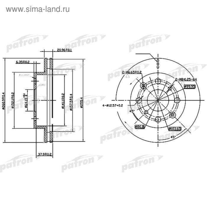 фото Диск тормозной patron pbd3021