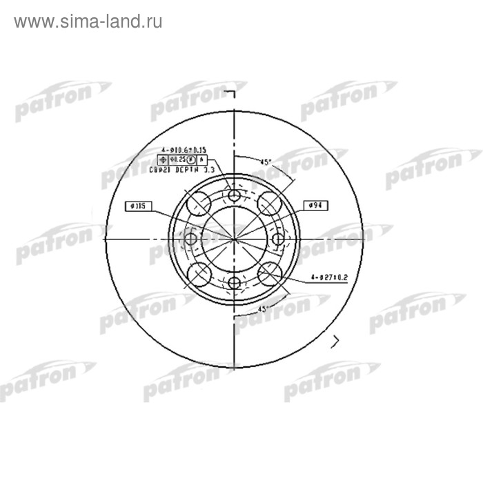 фото Диск тормозной patron pbd1998