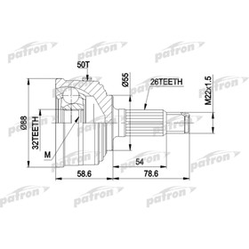 

Шрус наружный Patron PCV1053