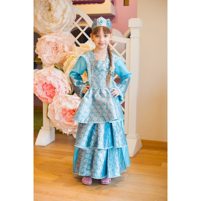 Карнавальный костюм "Принцесса", подъюбник, платье, корона, р-р M, 120-130 см, 7-9 лет