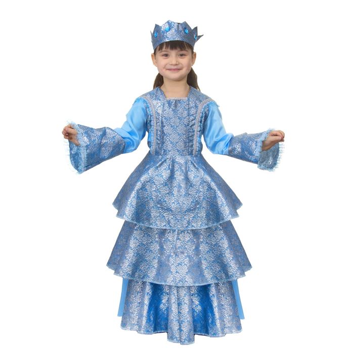 Карнавальный костюм "Принцесса", подъюбник, платье, корона, р-р L, 130-140 см, 10-12 лет