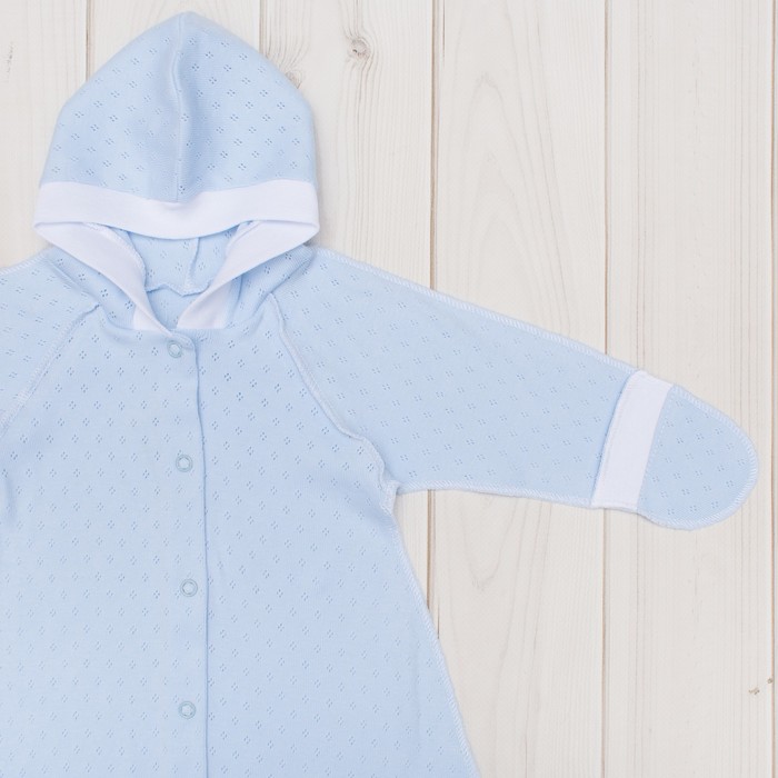 Комбинезон-мешок с капюшоном, рост 56 цвет голубой 03405-04_М