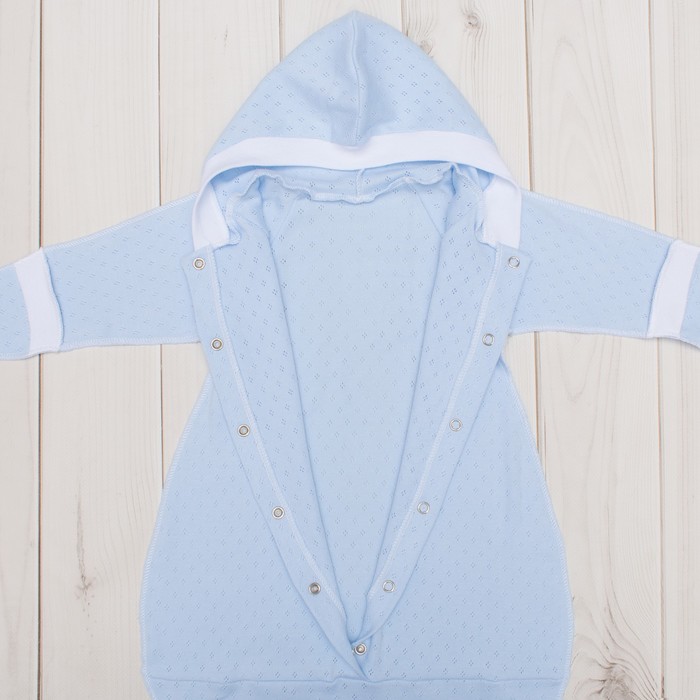 Комбинезон-мешок с капюшоном, рост 56 цвет голубой 03405-04_М