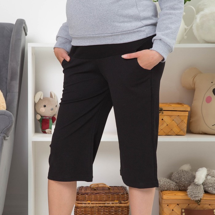 Бриджи домашние для беременных (высокие), р-р L, цв.чёрный