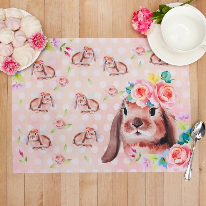 Салфетка на стол "Зайчик" 30*40 см, 100% п/э, оксфорд 420 г/м2