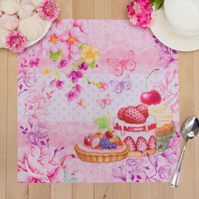 Салфетка на стол "Сладости" 30*30 см, 100% п/э, оксфорд 420 г/м2