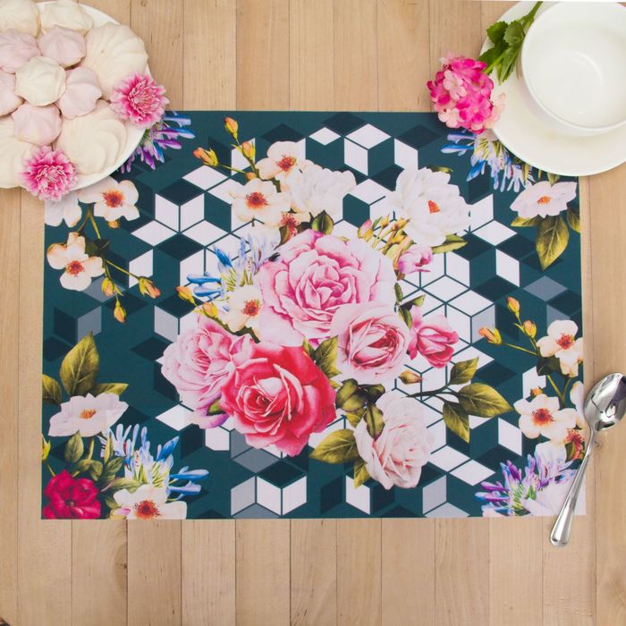 Салфетка на стол "Геометрия цветов" 30*40 см, 100% п/э, оксфорд 420 г/м2