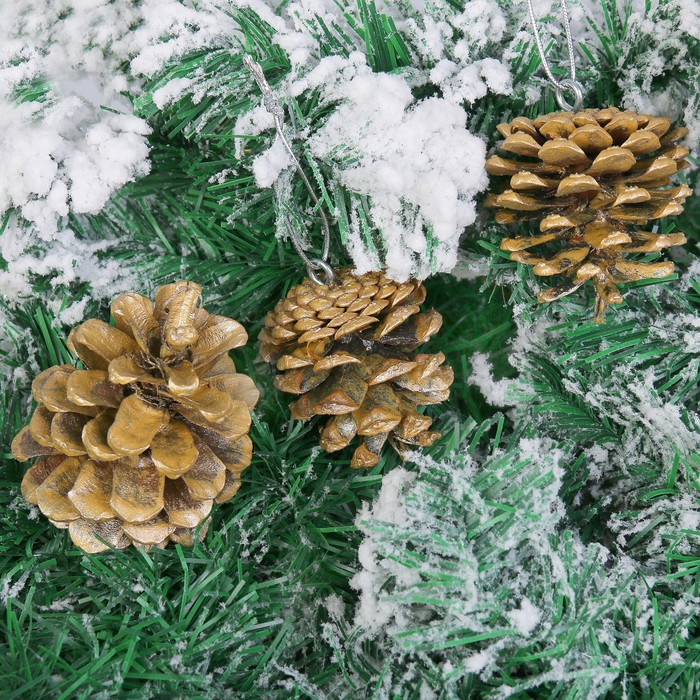 Шишка новогодняя, золотая