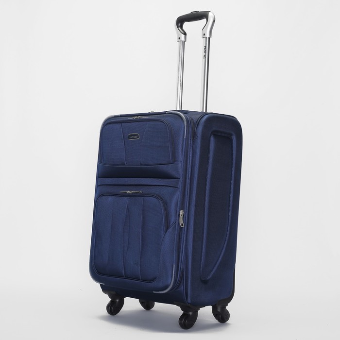 Чемодан средний с расширением, 24", 64 л, 1 отдел, 2 наружных кармана, 4 колеса, кодовый замок, цвет синий