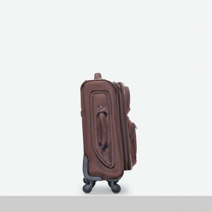 Чемодан малый с расширением, 20", 40 л, 1 отдел, 2 наружных кармана, 4 колеса, цвет коричневый