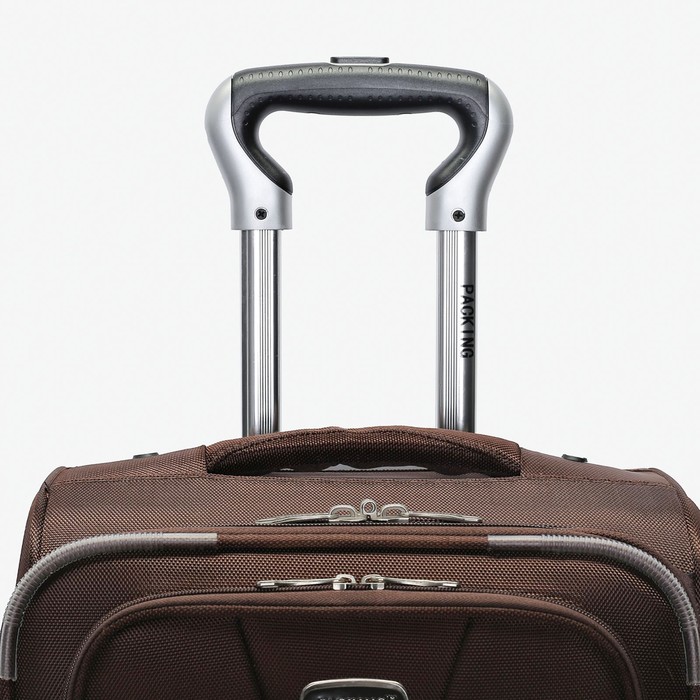 Чемодан малый с расширением, 20", 40 л, 1 отдел, 2 наружных кармана, 4 колеса, цвет коричневый