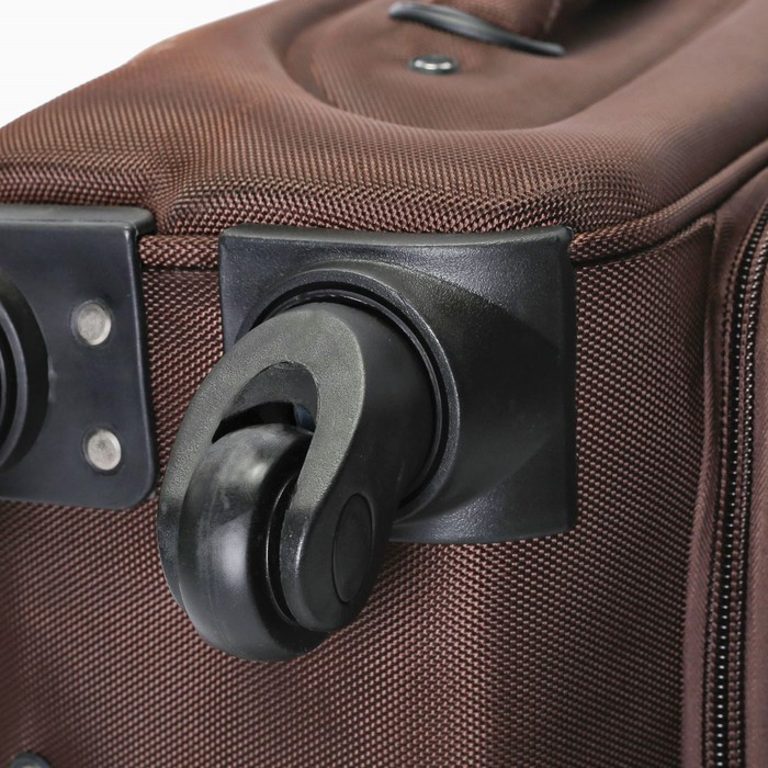 Чемодан малый с расширением, 20", 40 л, 1 отдел, 2 наружных кармана, 4 колеса, цвет коричневый