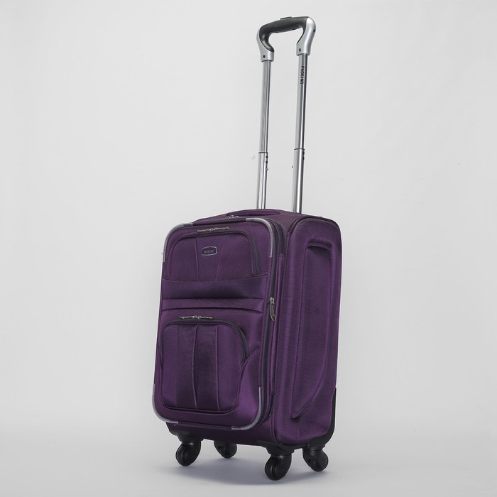 Чемодан малый с расширением, 20", 40 л, 1 отдел, 2 наружных кармана, 4 колеса, цвет сиреневый