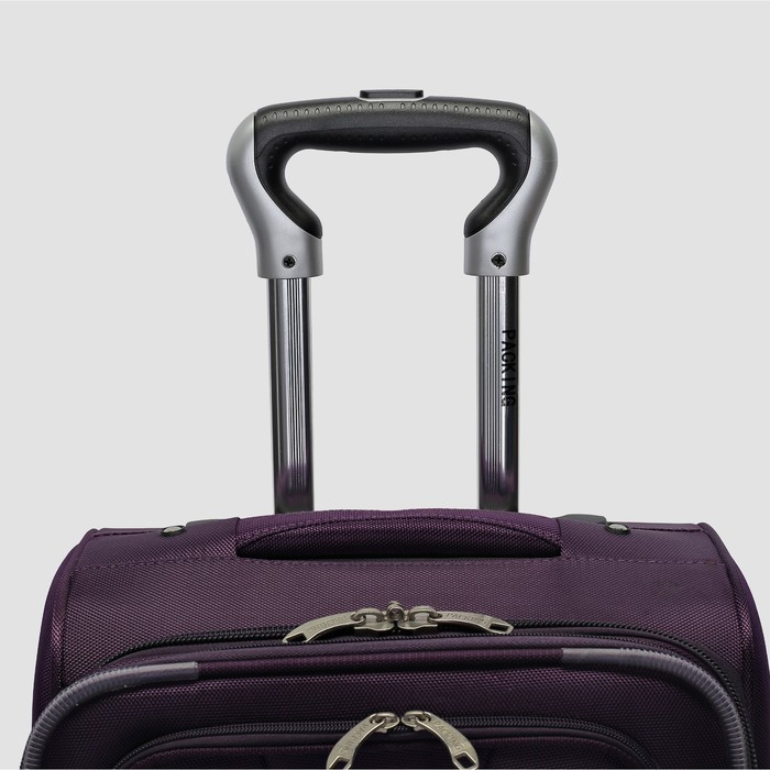 Чемодан малый с расширением, 20", 40 л, 1 отдел, 2 наружных кармана, 4 колеса, цвет сиреневый