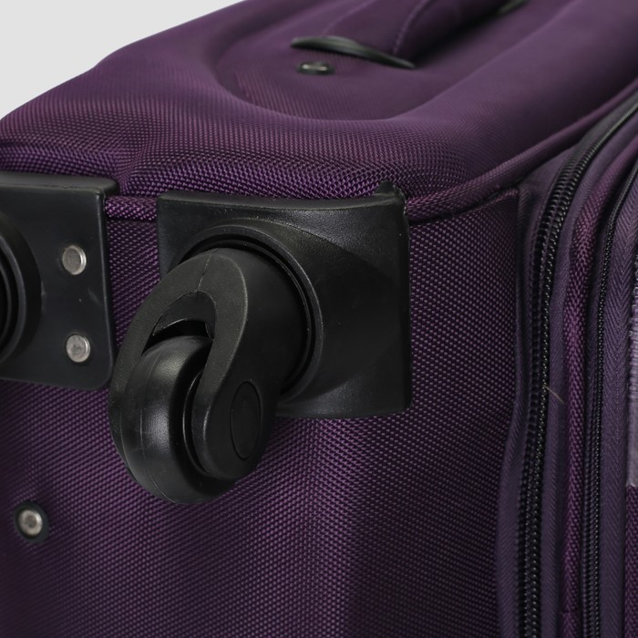 Чемодан малый с расширением, 20", 40 л, 1 отдел, 2 наружных кармана, 4 колеса, цвет сиреневый