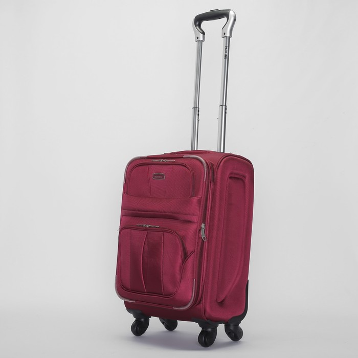 Чемодан малый с расширением, 20", 40 л, 1 отдел, 2 наружных кармана, 4 колеса, цвет красный