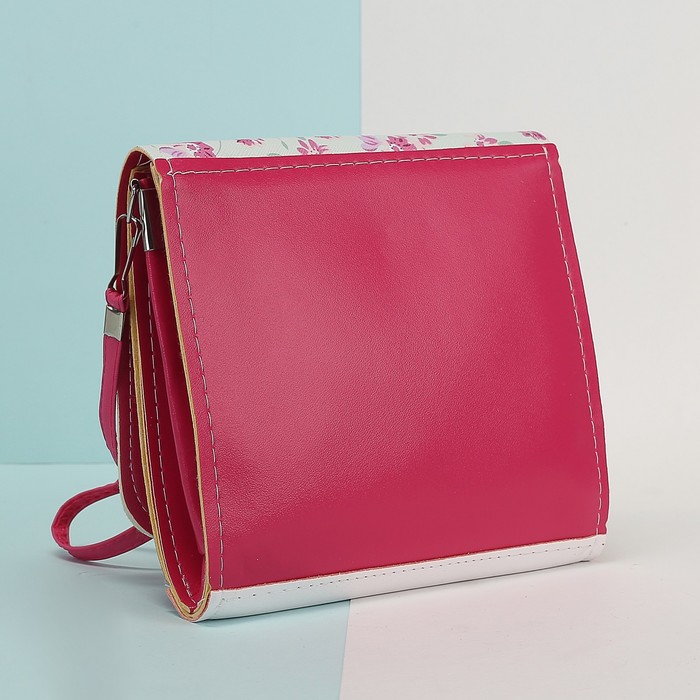 Сумка детская «Цветы», 2 отдела на клапане, МИКС розовый