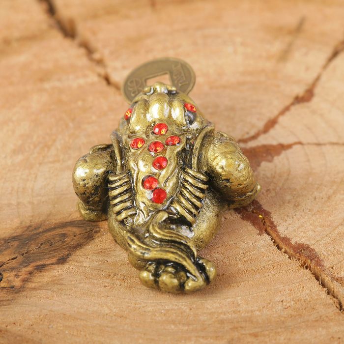 Нэцкэ полистоун "Денежная жаба" бронза 4х2х3,3 см