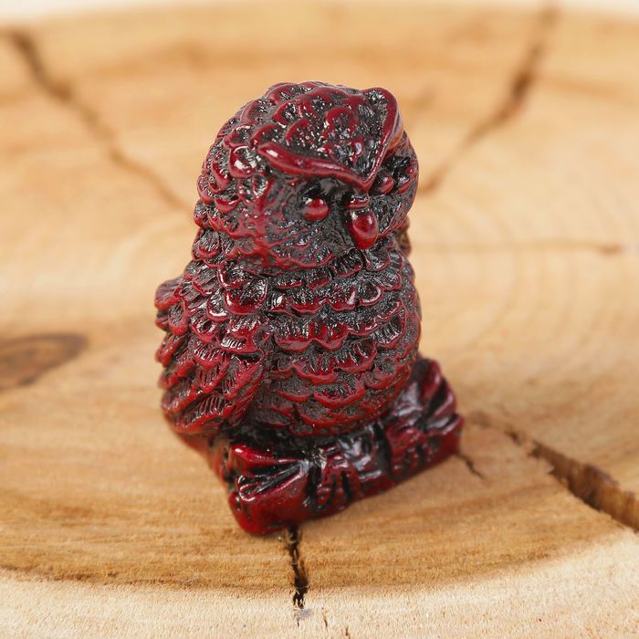 Нэцкэ полистоун "Сова на бревне" 5х3х3,5 см