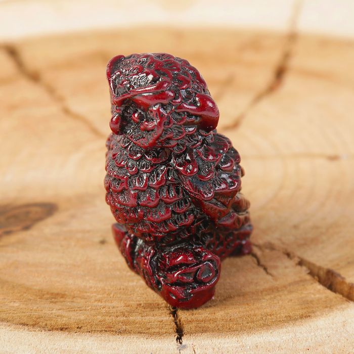 Нэцкэ полистоун "Сова на бревне" 5х3х3,5 см