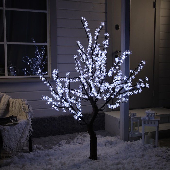 Светодиодное дерево «Сакура» 1.5 м, 540 LED, постоянное свечение, 220 В, свечение белое светодиодное дерево клён белый 1 8 м 350 led постоянное свечение 220 в свечение белое