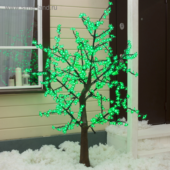 Светодиодное дерево «Сакура» 1.8 м, 768 LED, постоянное свечение, 220 В, свечение зелёное светодиодное дерево серебристое 1 8 м 180 led постоянное свечение 220 в свечение белое