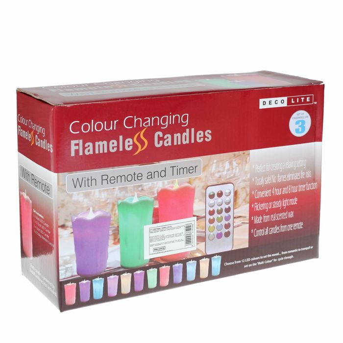 Свеча светодиодная "Изобилие", с пультом, набор 3 шт.