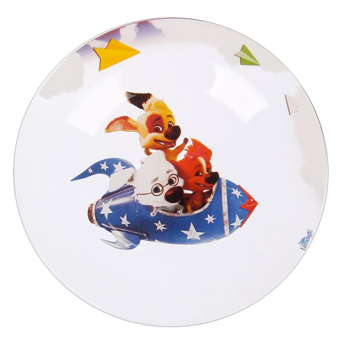 Набор посуды "Озорная семейка на ракете", 4 предмета: тарелка 19 см, кружка 210 мл, салатник 13 см 250 мл, стакан 230 мл