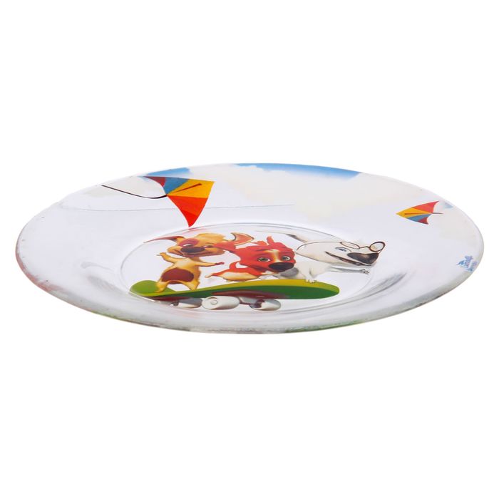 Набор посуды "Озорная семейка на скейте", 4 предмета: тарелка 19 см, кружка 210 мл, салатник 13 см 250 мл, стакан 230 мл