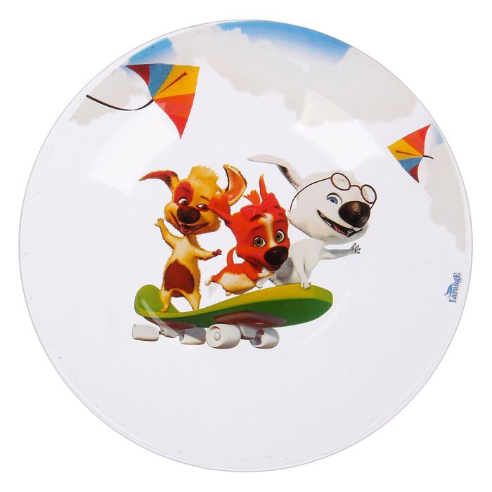 Набор посуды "Озорная семейка на скейте", 4 предмета: тарелка 19 см, кружка 210 мл, салатник 13 см 250 мл, стакан 230 мл