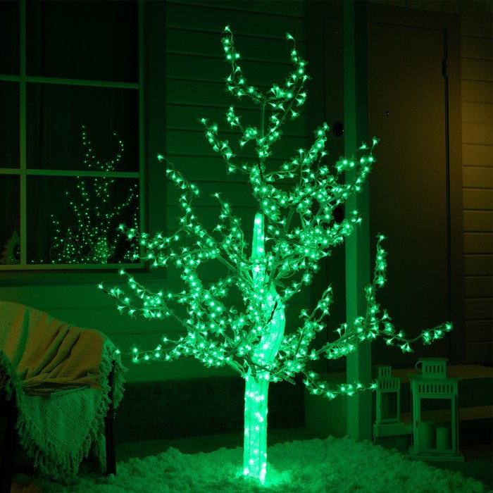 Светодиодное дерево «Акриловое» 1.8 м, 768 LED, постоянное свечение, 220 В, свечение зелёное светодиодное дерево шарики 1 3 м 180 led постоянное свечение 220 в свечение тёплое белое