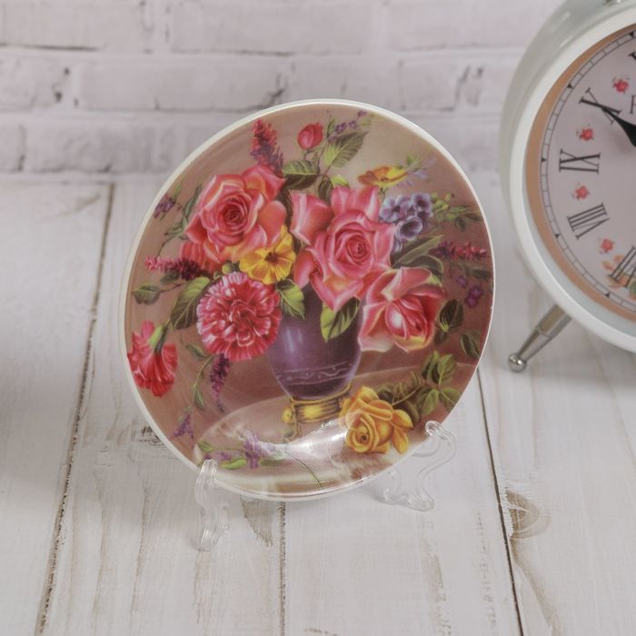 Тарелка декоративная керамика "Ваза с цветами" МИКС 2х10х10 см