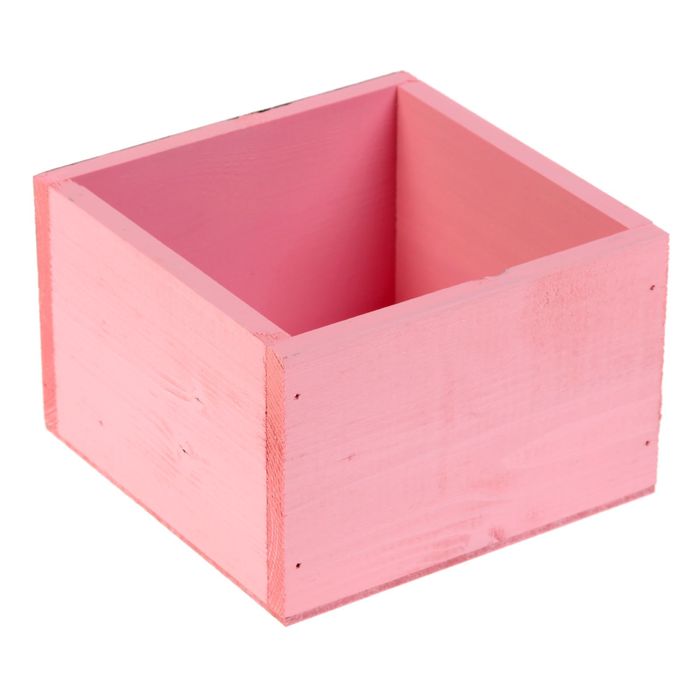 Ящик 15 х 15 х 10 см, розовый с мелованной стороной