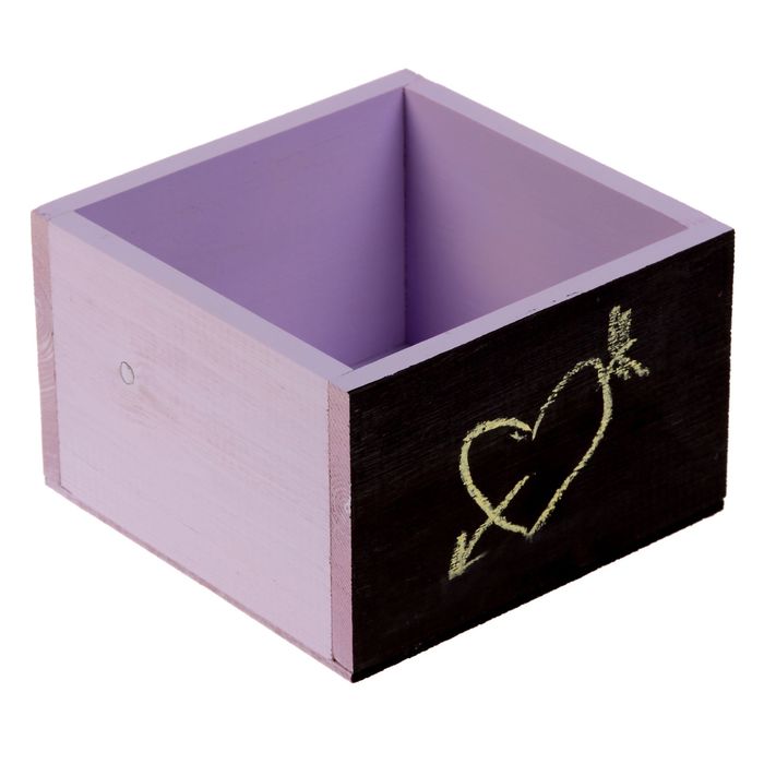 Ящик 15 х 15 х 10 см, фиолетовый с мелованной стороной