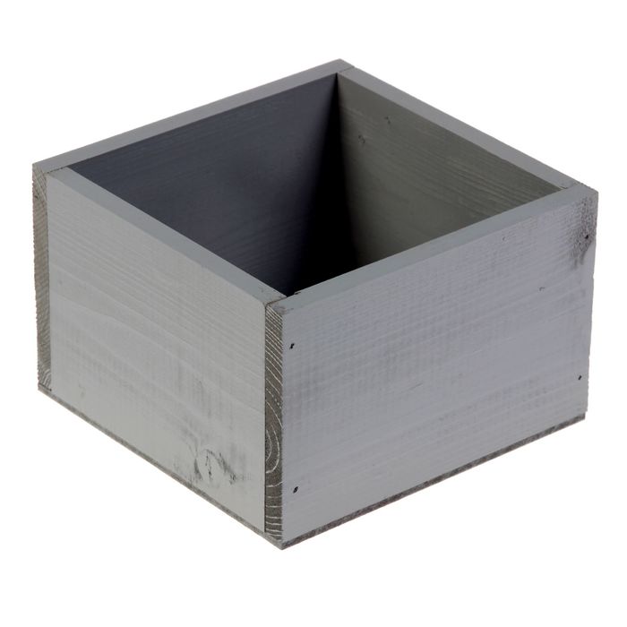 Ящик 15 х 15 х 10 см, светло-серый с мелованной вставкой 8 х 13 см