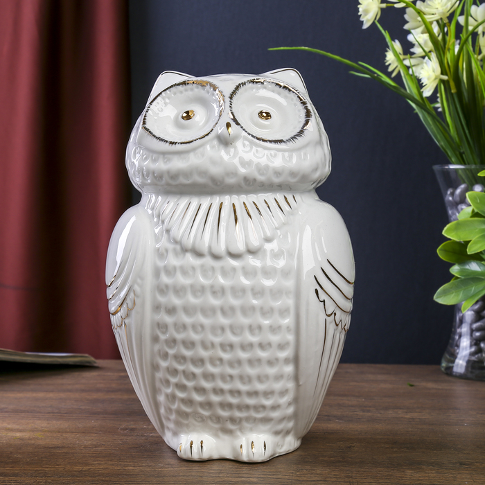 Сувенир керамика "Белый филин" 25х14,5х13,5 см