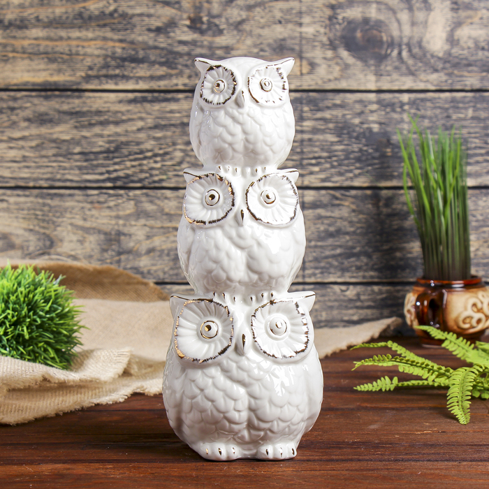 Сувенир керамика "Пирамида из сов" 27,3х10х10,5 см