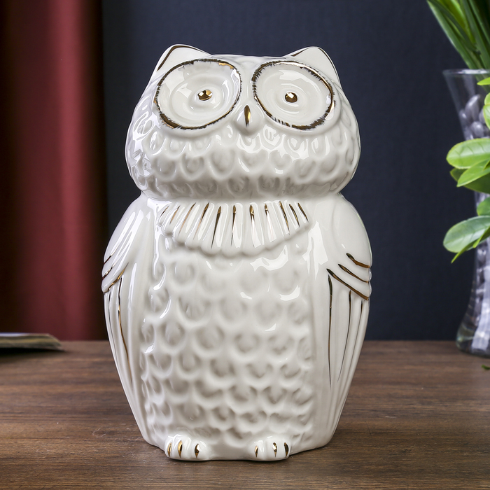 Сувенир керамика "Белый филин" 19х12,5х10,5 см