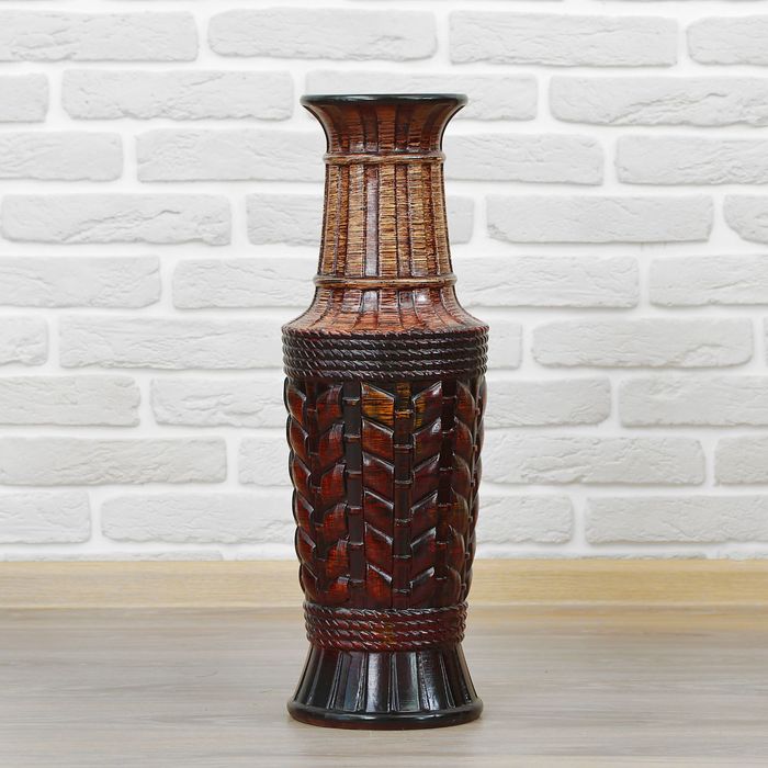Ваза керамика напольная "Плетенка" 60 см бочка