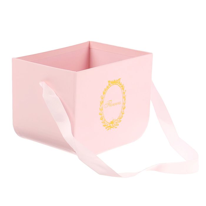 Переноска для цветов, цвет розовый, 12 х 16 х 13 см