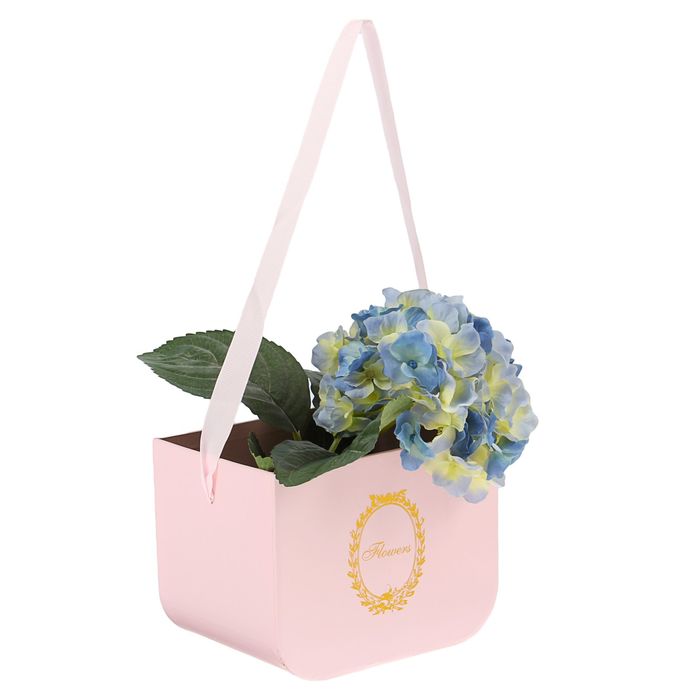 Переноска для цветов, цвет розовый, 12 х 16 х 13 см