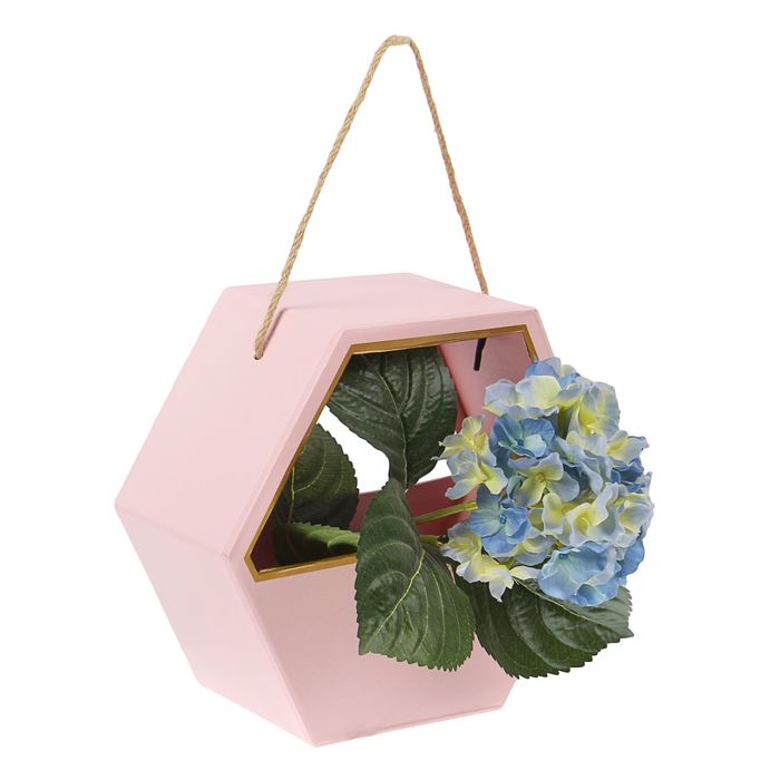 Переноска для цветов, розовый, 22 х 22 х 10 см
