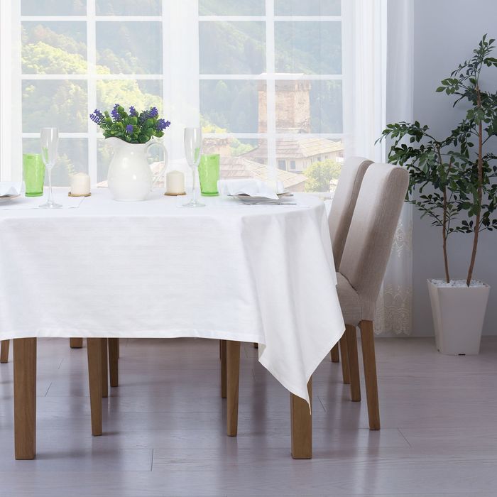 Набор столовый "Этель" Абстракция цв.Белый(скат140*180,салф 40*40-6шт), 100% хл, жаккард