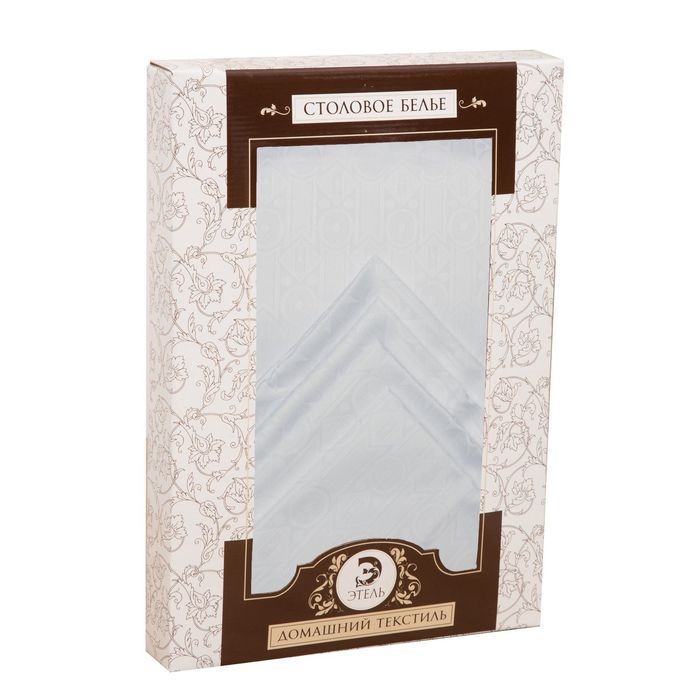 Набор столовый "Этель" Ромбы цв. Белый (скатерть 140*180,салф 40*40-6шт), 100% хл, жаккард