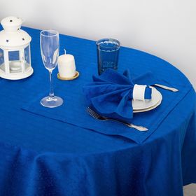 

Набор столовый "Этель" Ромбы цв. Синий (скатерть 140*180,салф 40*40-6шт), 100% хл, жаккард