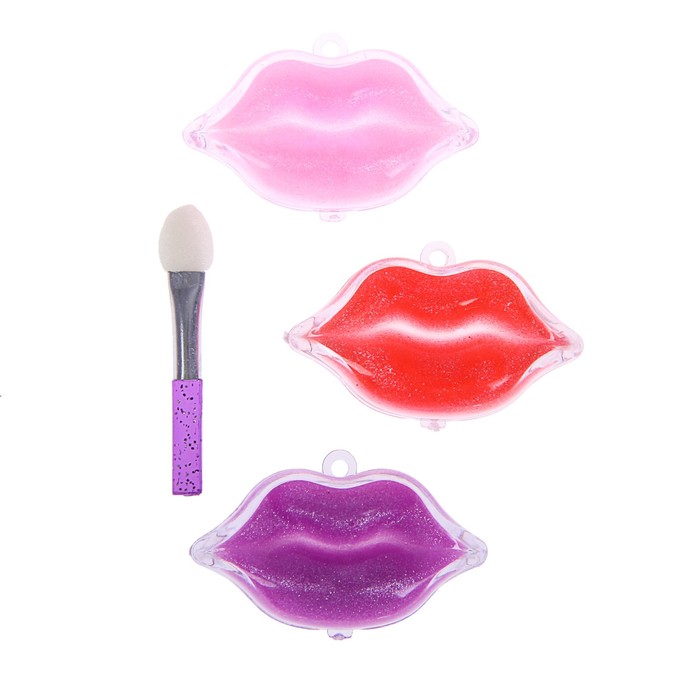 Набор косметики для девочки блеск для губ 3 цвета по 0,6 гр + аппликатор