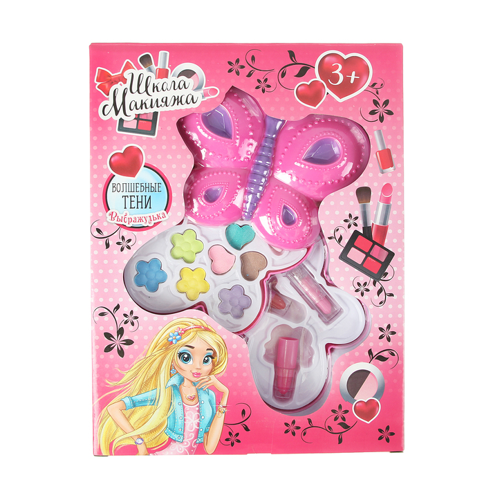Набор косметики для девочки 3 помады по 0,8 гр, 9 теней по 0,8 гр, аппликатор