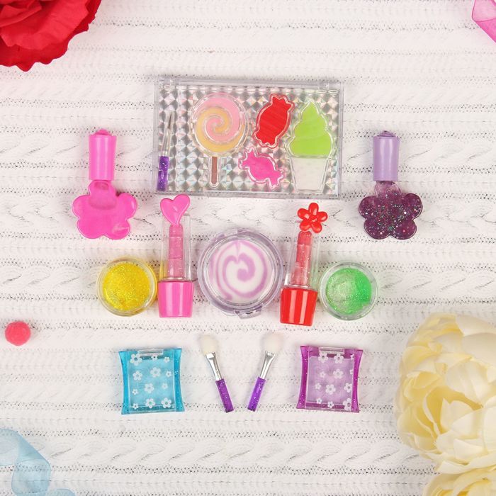 Набор косметики для девочки в рюкзачке тени 2,4 гр, помада 2,2 гр, блеск для губ 5 гр, аппликаторы