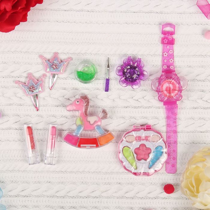 Набор косметики для девочки в рюкзачке тени 2,1 гр, помада 2,2 гр, блеск для губ 8 гр, аппликатор