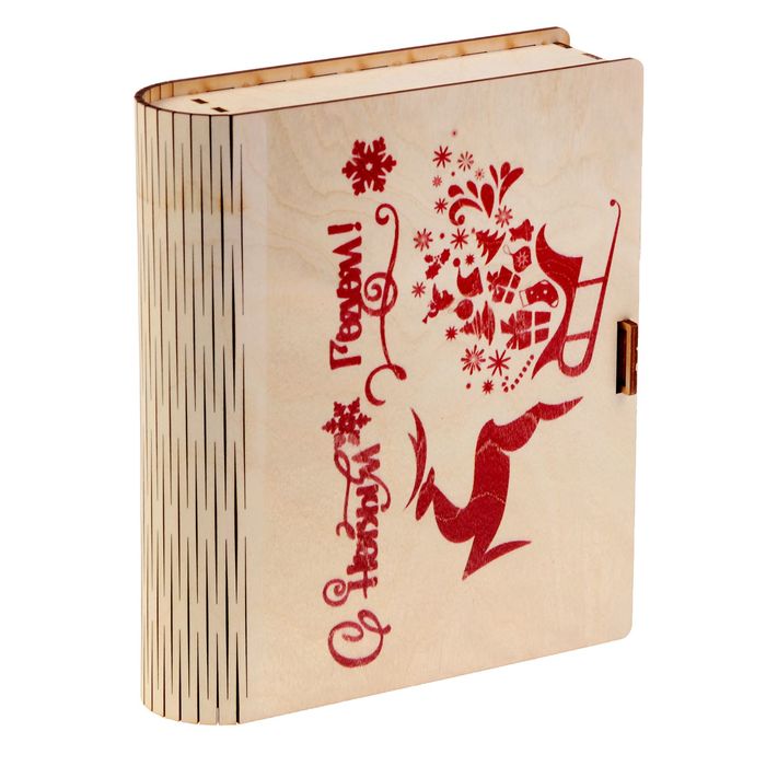 Шкатулка-книжка "Новогодняя" 15 х 19 х 6 см